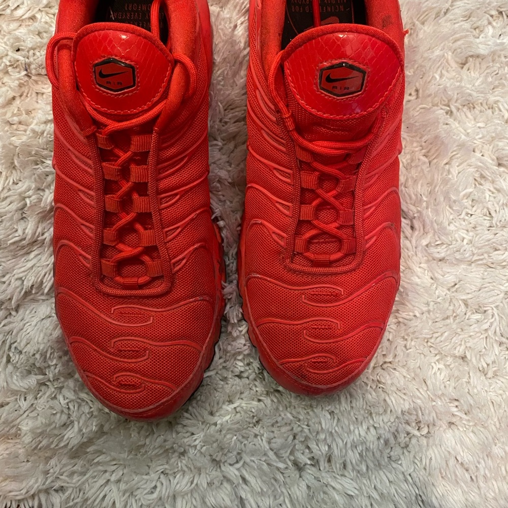 red nike sneakers. only worn once or twice
